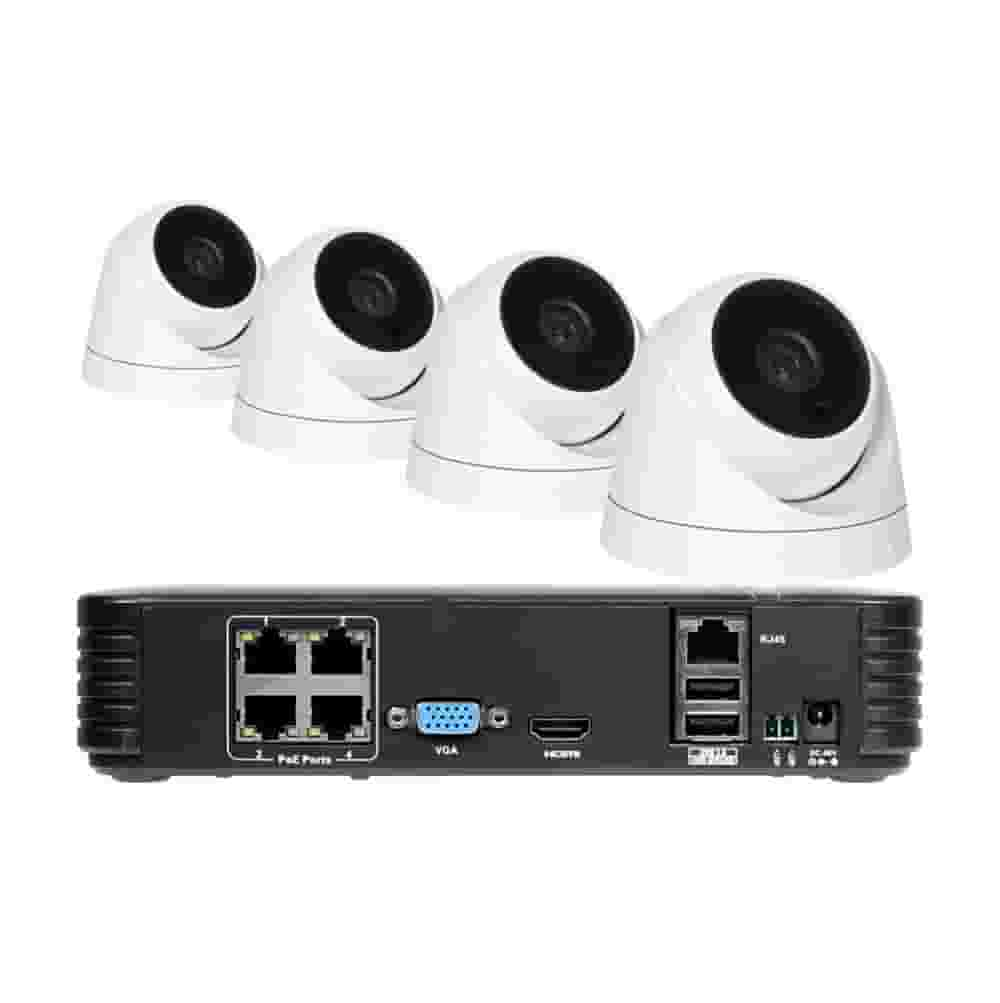 Комплект 4 купольные IP камеры POE 720P + 1 NVR POE-1