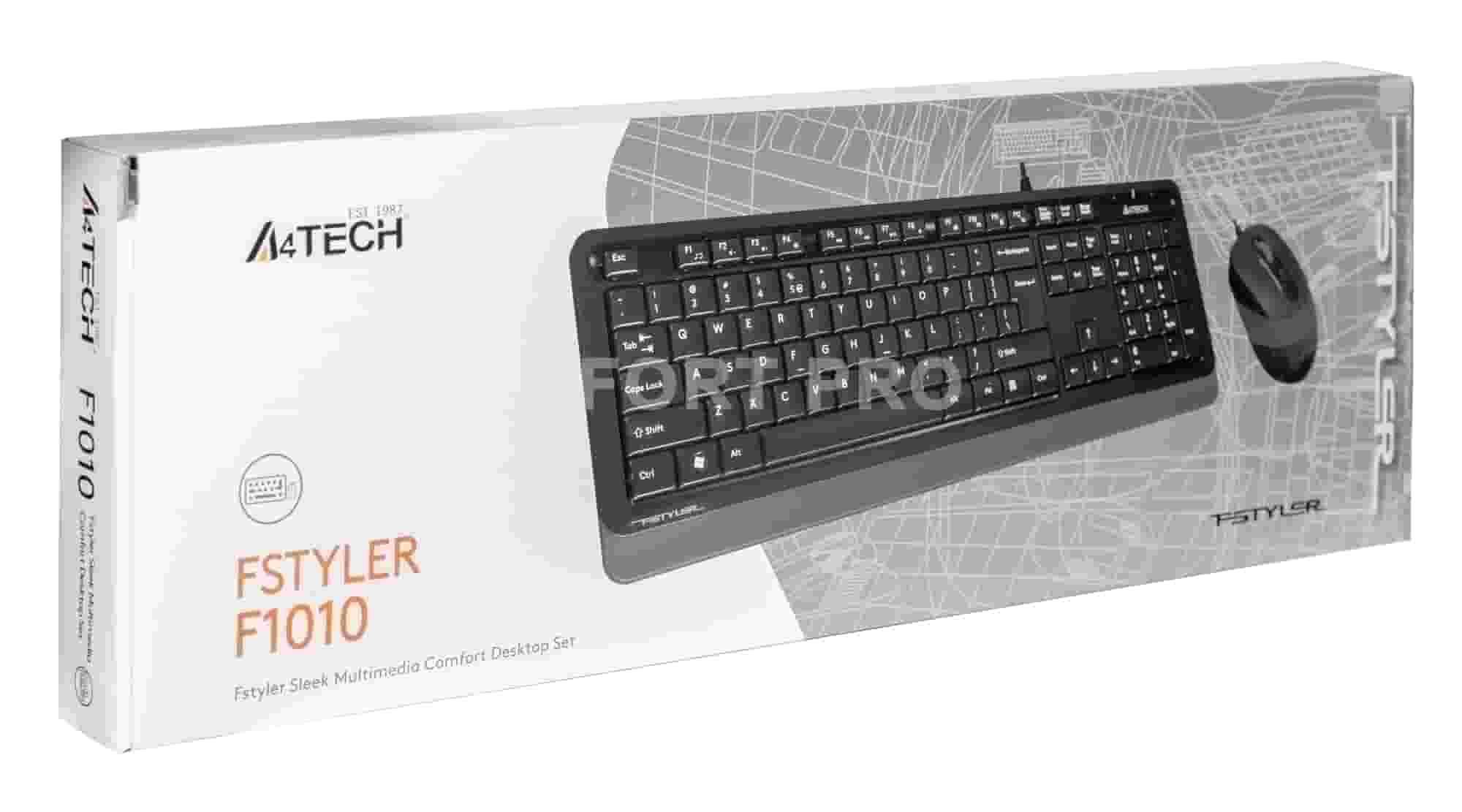 A4-Tech F1010 - USB Проводной комплект мышки и клавиатуры (BLACK+GREY)-2