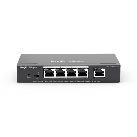 Ruijie RG-ES205GC-P 5-portli gigabitli smart PoE kommutatori bulutli boshqaruv bilan-1