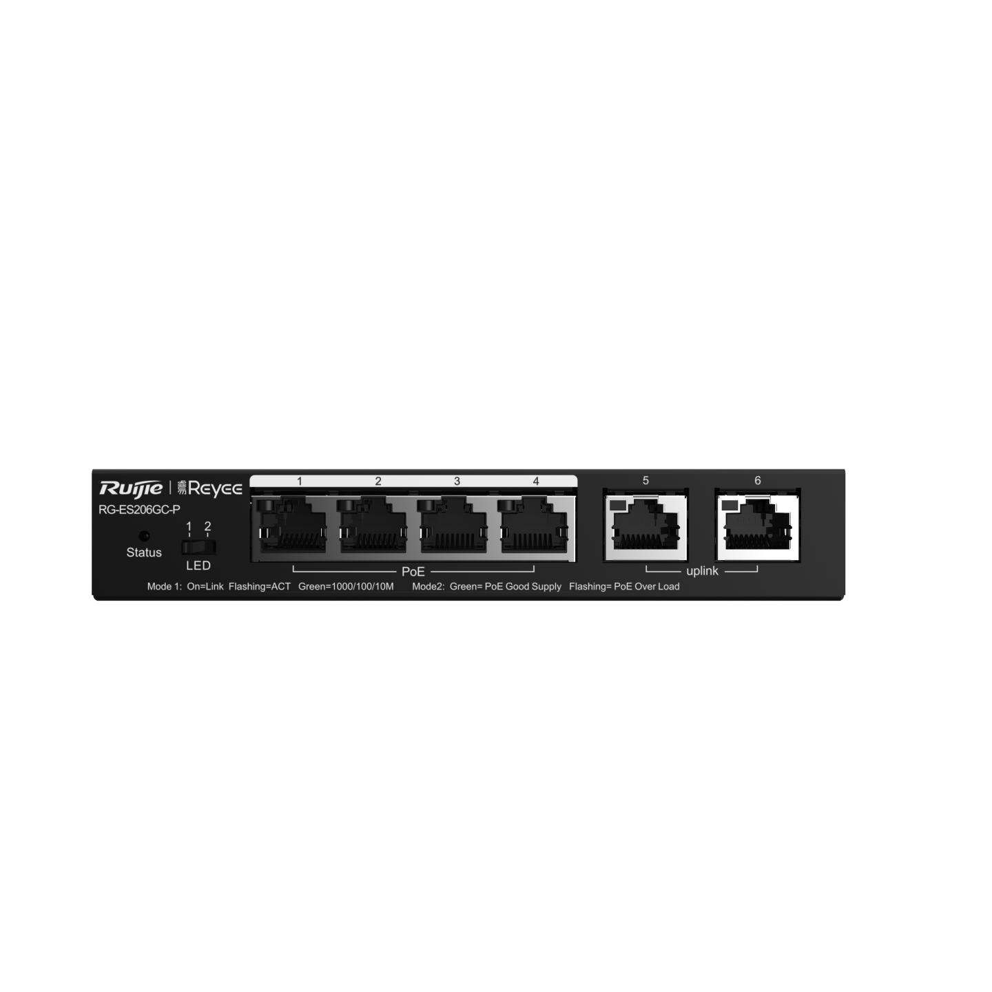 RG-ES206GC-P 6-portli gigabitli smart-kommutator PoE, bulut orqali boshqariladi, Ruijie-1