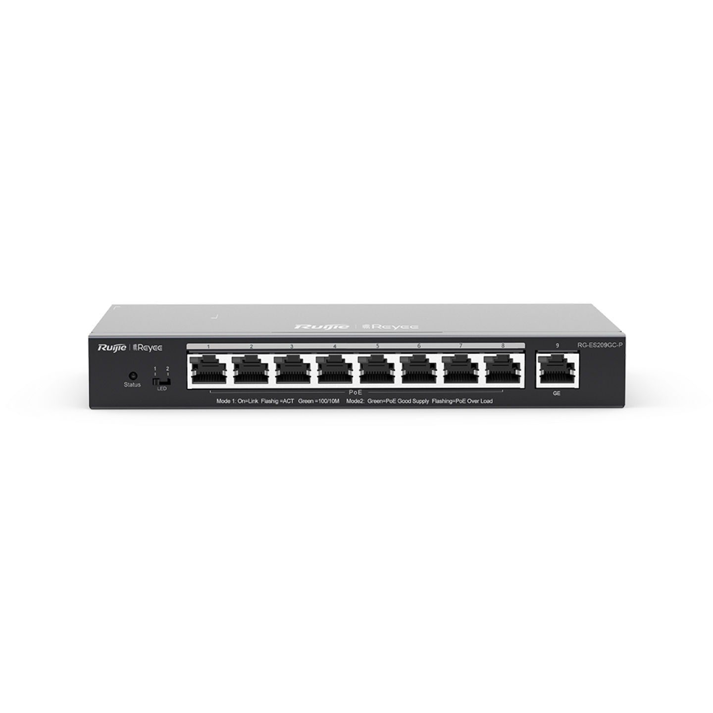 Ruijie RG-ES209GC-P 9-portli gigabitli smart-kommutator PoE bilan bulutli boshqaruv-1