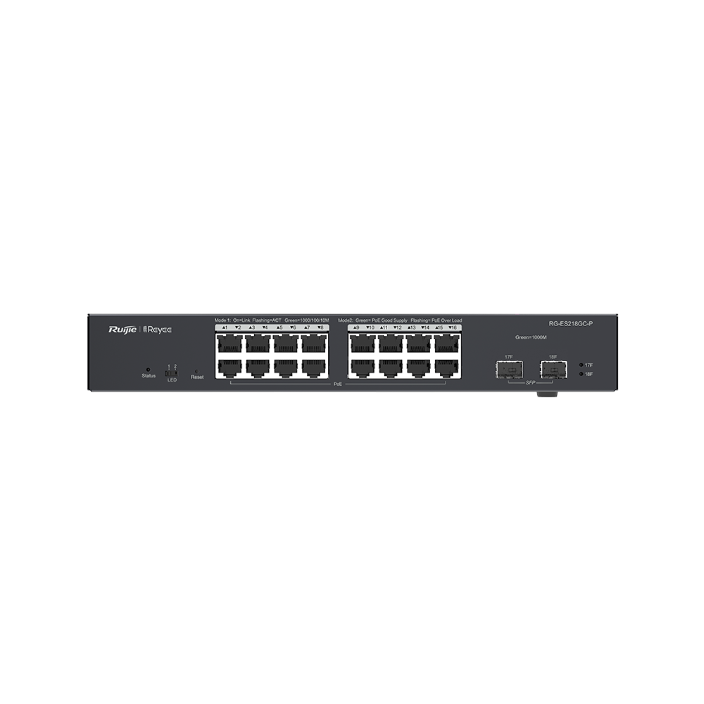 Ruijie RG-ES218GC-P 18-portli gigabit smart kommutatori PoE va bulutli boshqaruv-1