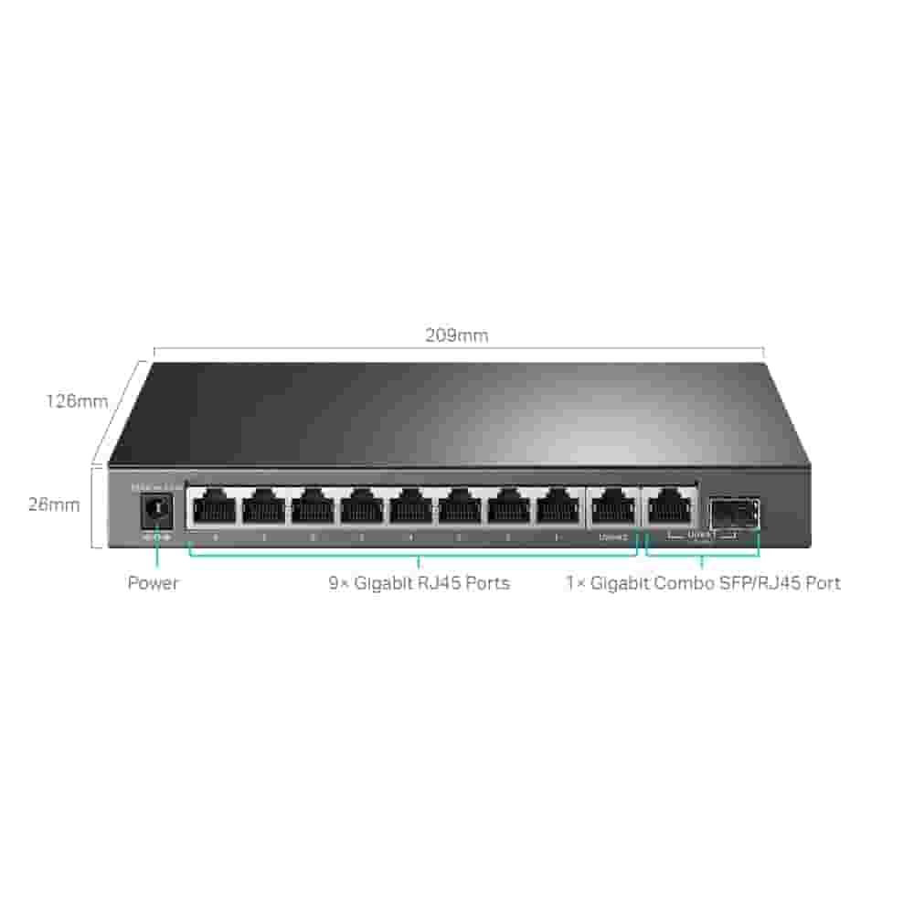 Easy Smart 10-portli gigabitli kommutator 8 PoE port bilan TP-Link TL-SG1210MPE-1