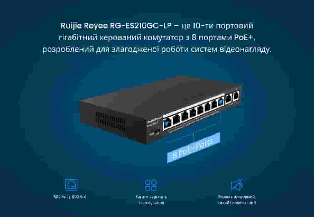  Ruijie-Reyee RG-ES210GC-LP 10-portli POE gigabitli boshqariladigan kommutator-4