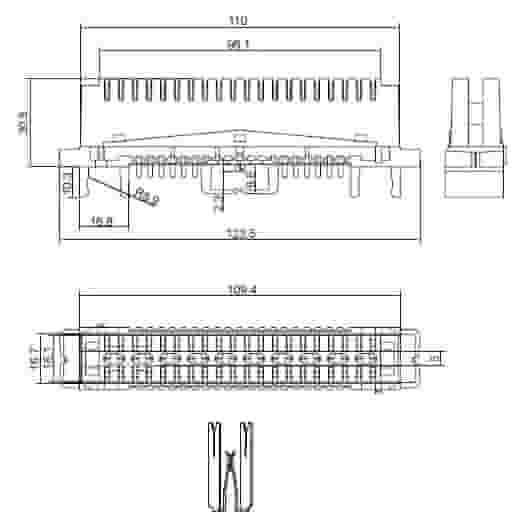 Плинт 10 парный нормально замкнутый, Krone 10 pair-3