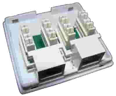 Розетка 2хRJ45, Socket RJ45, 2 port, UTP, 5e cat-2