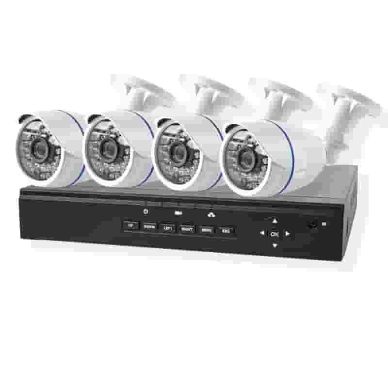 Комплект 4 Bullet-IP камеры POE 1080P 1 NVR POE-1