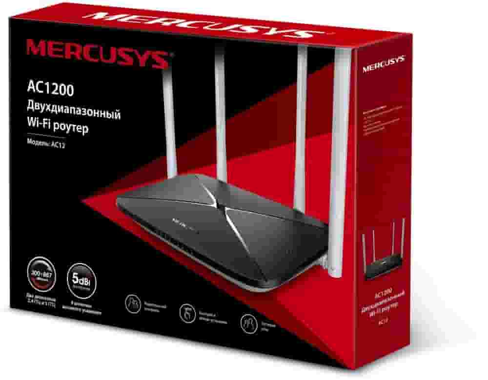 Роутер Mercusys AC12/AC1200 Wi-Fi Wan/Lan-4