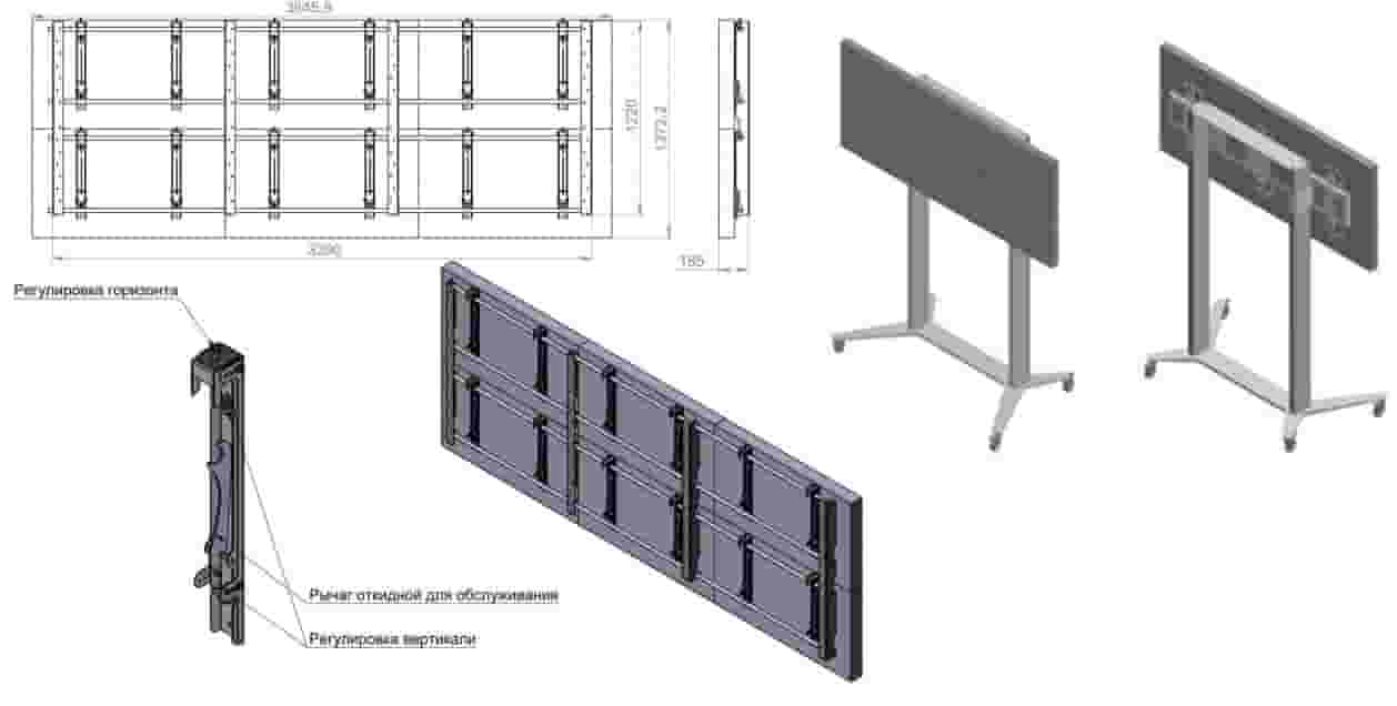 Видеостена LCD FP-2x3 49&quot; диагональ-4