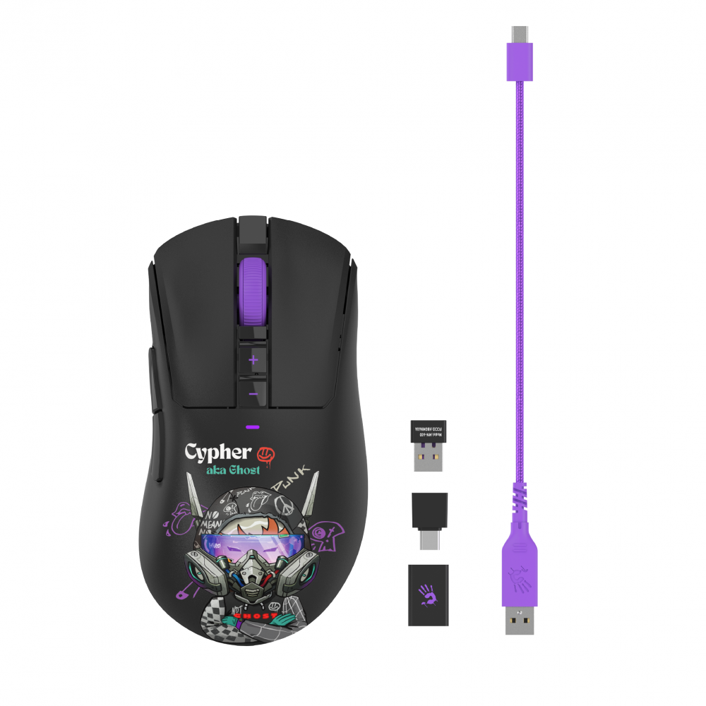 Bloody R73 Pro Cypher Ghost — беспроводная/проводная игровая мышь с Alpha 20K сенсором-1