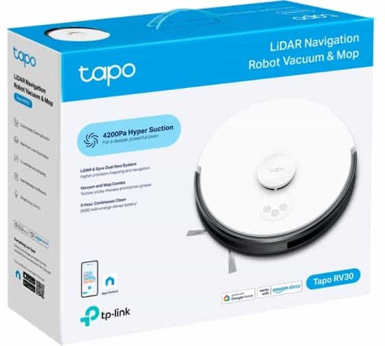 Робот-пылесос Tapo RV30 с влажной уборкой и датчиком LiDAR-2