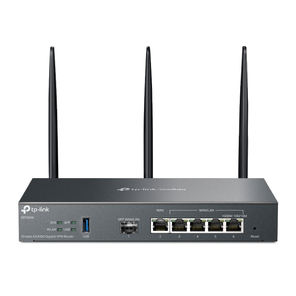 VPN‑маршрутизатор Omada с гигабитными портами и поддержкой Wi‑Fi AX3000-1