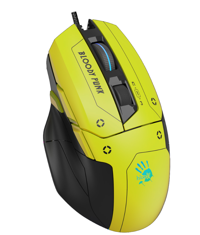 Bloody W70MAX PUNK YELLOW USB simli o‘yin sichqoncha-2