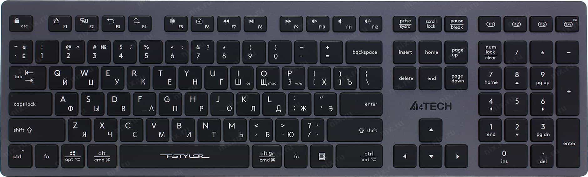 Беспроводная клавиатура A4tech FBX50C Grey-3