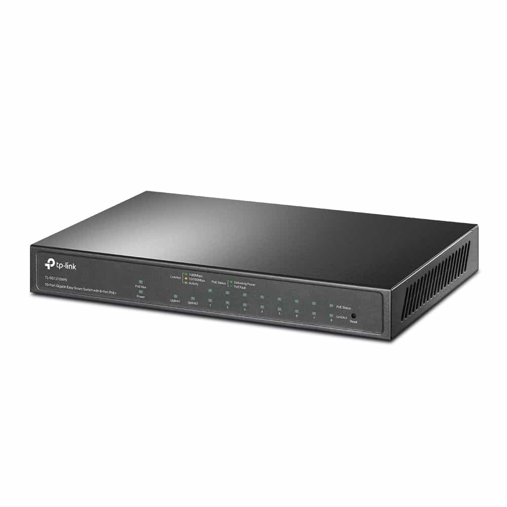 Easy Smart 10-portli gigabitli kommutator 8 PoE port bilan TP-Link TL-SG1210MPE-3