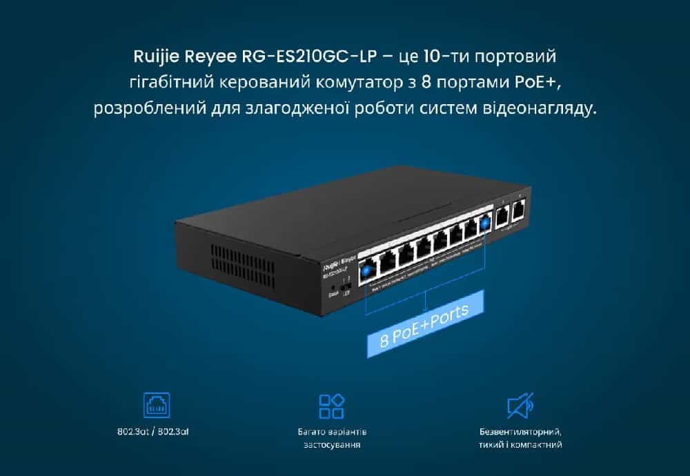  Ruijie-Reyee RG-ES210GC-LP 10-portli POE gigabitli boshqariladigan kommutator-4