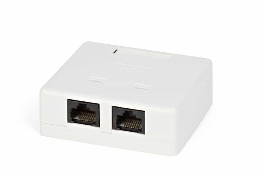 Розетка 2хRJ45, Socket RJ45, 2 port, UTP, 6 cat-1