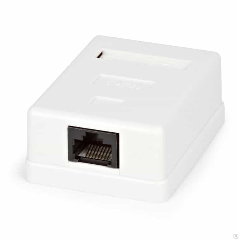 Розетка 1хRJ45, Socket RJ45, 1 port, UTP, 6 cat-1