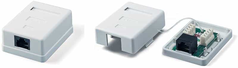 Розетка 1хRJ45, Socket RJ45, 1 port, UTP, 6 cat-2