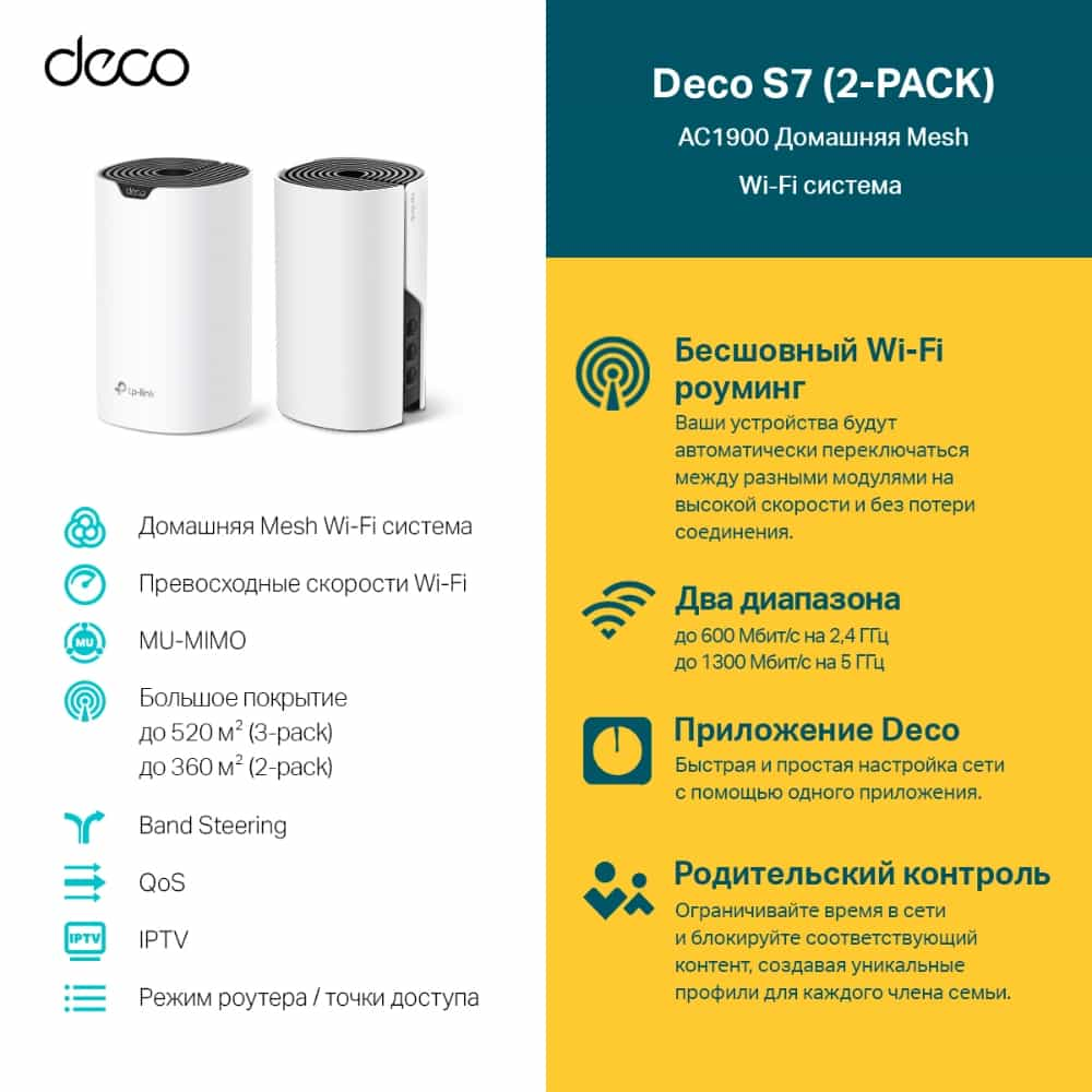 Mesh-система Wi-Fi TP-Link Deco S7/AC1900 (2-pack)-3