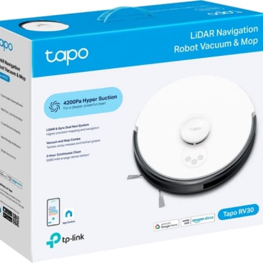 Робот-пылесос Tapo RV30 с влажной уборкой и датчиком LiDAR-2