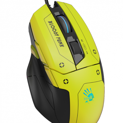 Bloody W70MAX PUNK YELLOW USB simli o‘yin sichqoncha-2