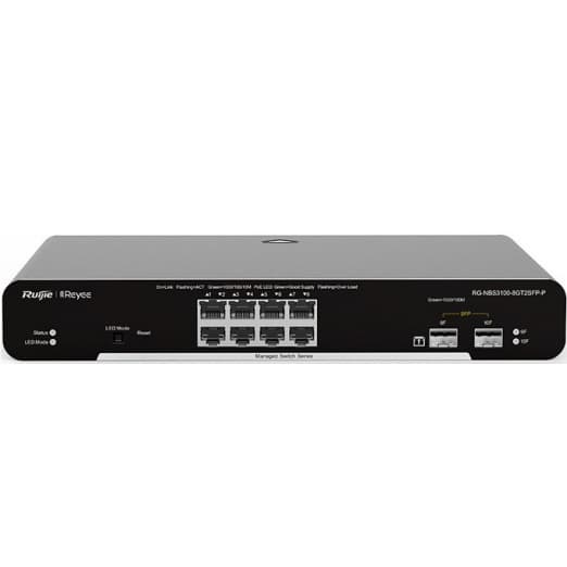 Ruijie-Reyee RG-NBS3100-8GT2SFP-P 8-portli POE gigabit boshqariladigan kommutator-1