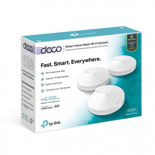  TP-Link Deco M9 Plus/AC2200 (3-Pack) – Wi-Fi Signal Usligich, To‘qta Kirish-3
