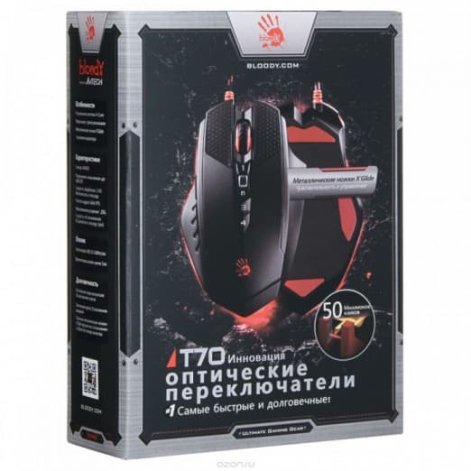 Bloody T70 RGB-Black USB Проводная игровая мышь-4