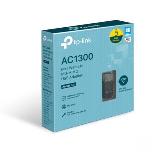 Mini Wi-Fi USB-adapter TP-Link Archer T3U/AC1300-3
