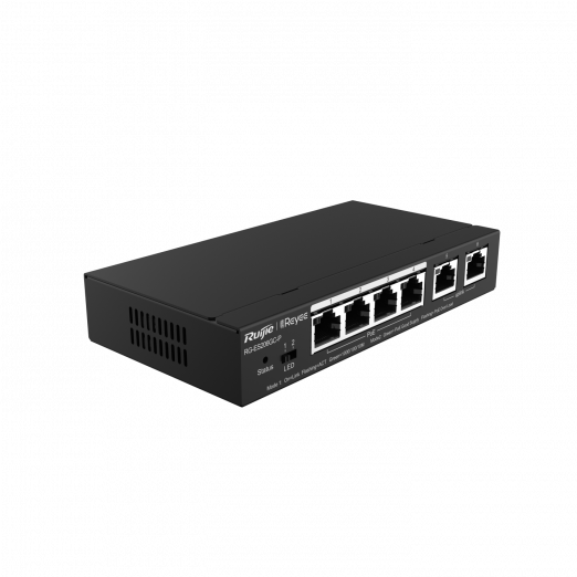 RG-ES206GC-P 6-portli gigabitli smart-kommutator PoE, bulut orqali boshqariladi, Ruijie-4