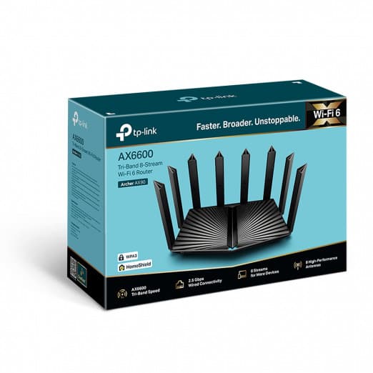 Трёхдиапазонный гигабитный Wi‑Fi 6 роутер Tp-Link Archer AX90 AX6600-4