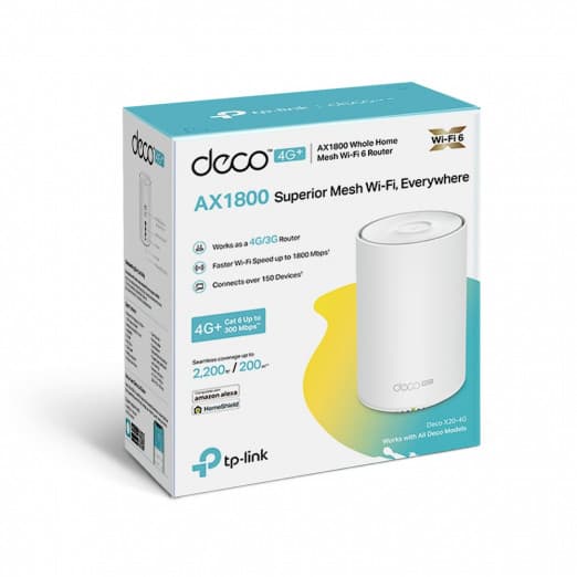 Tp-Link Deco X20-4G (1-pack) AX1800 Домашняя Mesh Wi‑Fi система с поддержкой 4G+-4