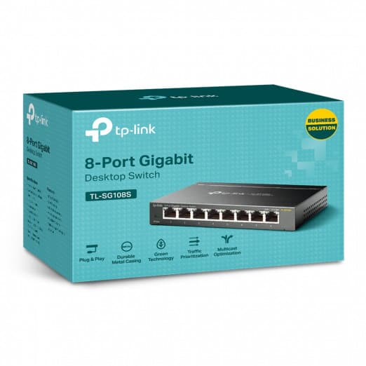 8-portli stol usti tarmoq kommutatori TP-Link TL-SG108S-3