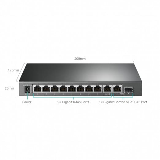Easy Smart 10-portli gigabitli kommutator 8 PoE port bilan TP-Link TL-SG1210MPE-1