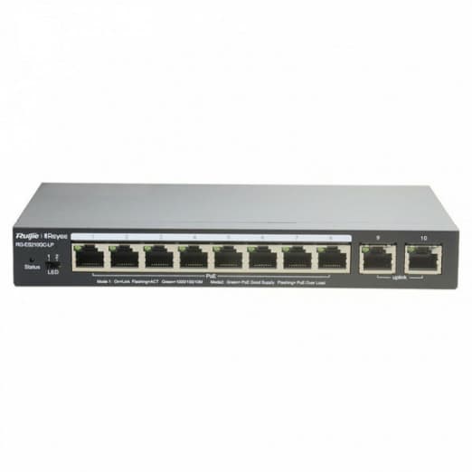  Ruijie-Reyee RG-ES210GC-LP 10-portli POE gigabitli boshqariladigan kommutator-1
