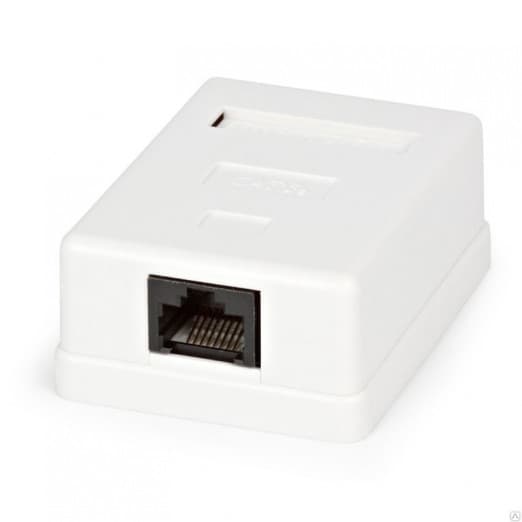 Розетка 1хRJ45, Socket RJ45, 1 port, UTP, 5e cat-1