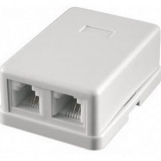 Розетка 2хRJ45, Socket RJ45, 2 port, UTP, 5e cat-1