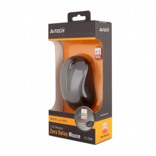 A4-Tech G3-280N - USB simsiz mini sichqoncha (Glyossi Kulrang)-4