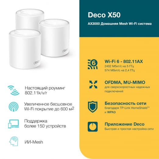 Wi-Fi система TP-Link Deco X50 / AX3000 (1-pack)-4