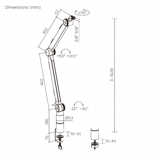 Микрофонная стойка, MICROPHONE STAND MDS20-1L-2