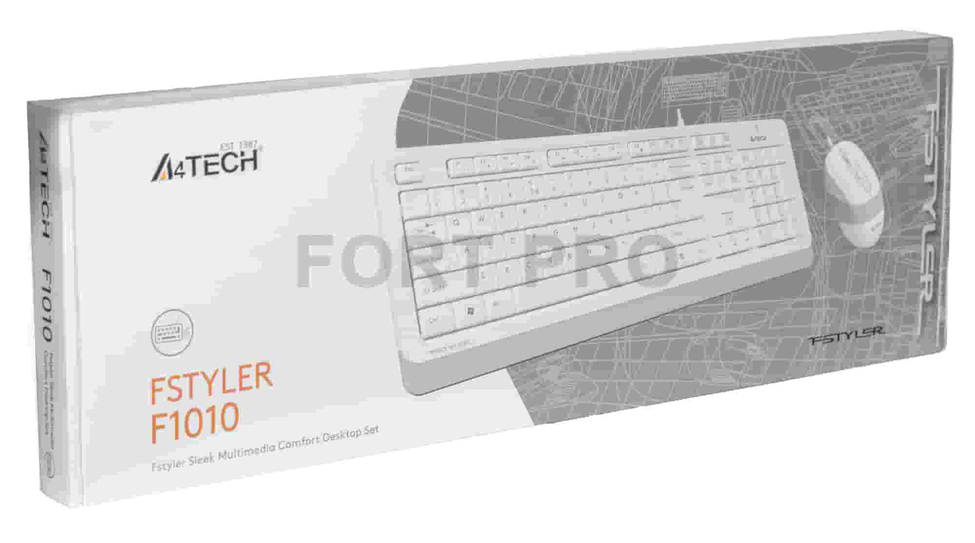 A4-Tech F1010 - USB Проводной комплект мышки и клавиатуры (WHITE+GREY)-4