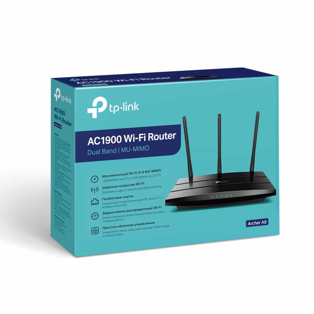 Роутер Wi-Fi Wan/Lan TP-Link Archer A8/AC1900-4