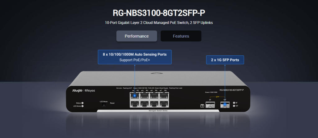 Ruijie-Reyee RG-NBS3100-8GT2SFP-P 8-портовый POE гигабитный управляемый коммутатор-4