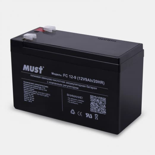 Must FC12-9 Battery Аккумулятор герметичный свинцово-кислотный 12V9AH-1