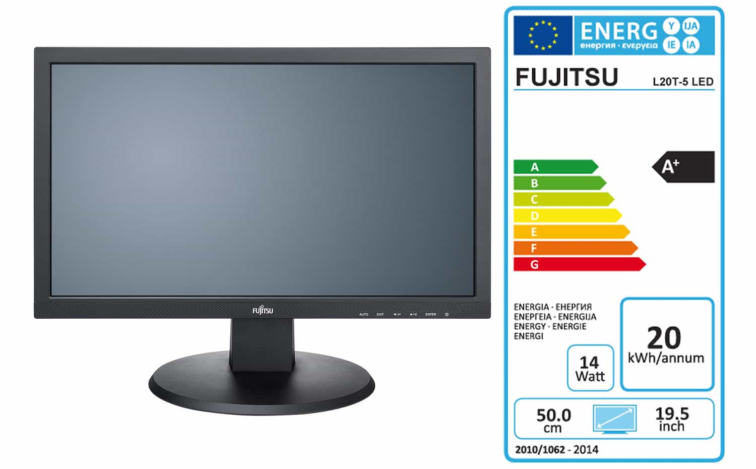 Монитор Fujitsu E20T-7 LED Wide 20,7&quot; (S26361-K1538-V160)-2