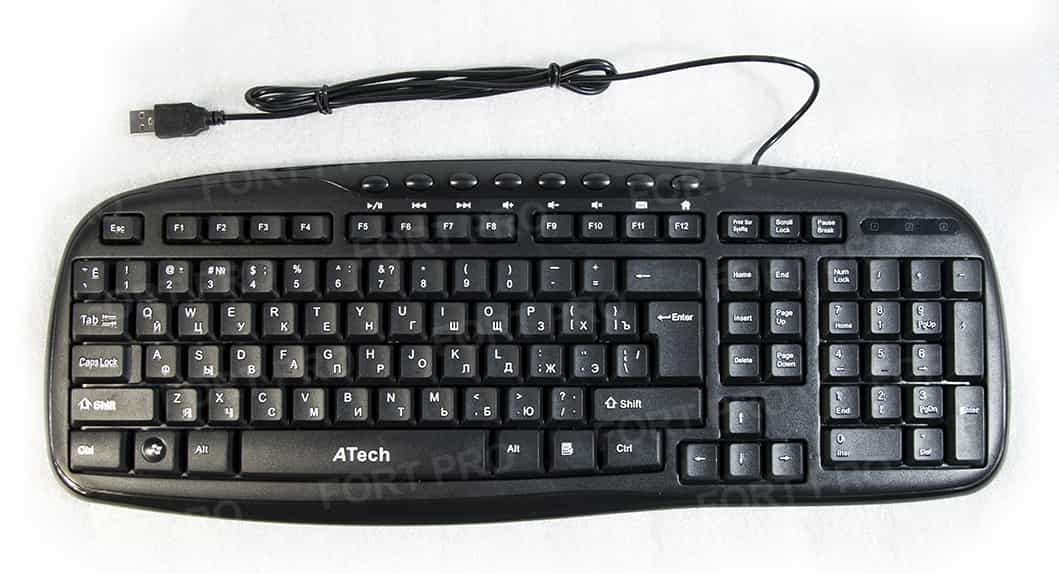 USB Проводная клавиатура A-Tech K232 Black-3